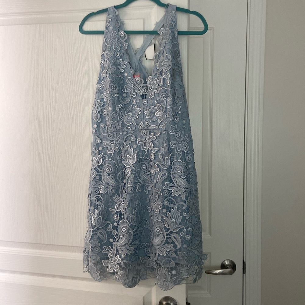Lace blue dress